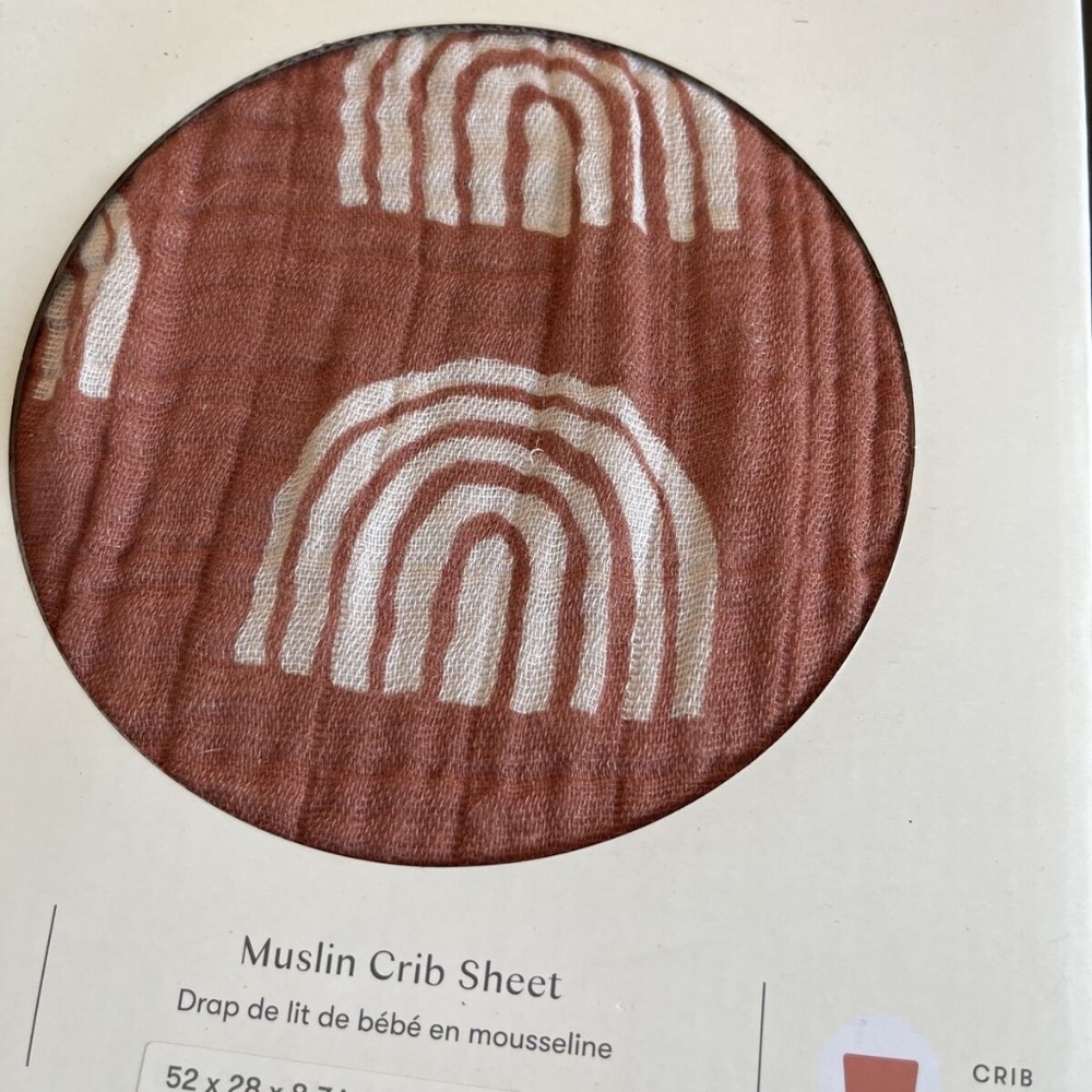 New Rainbow Muslin Crib Sheet New Babyletto 52x28x8.7